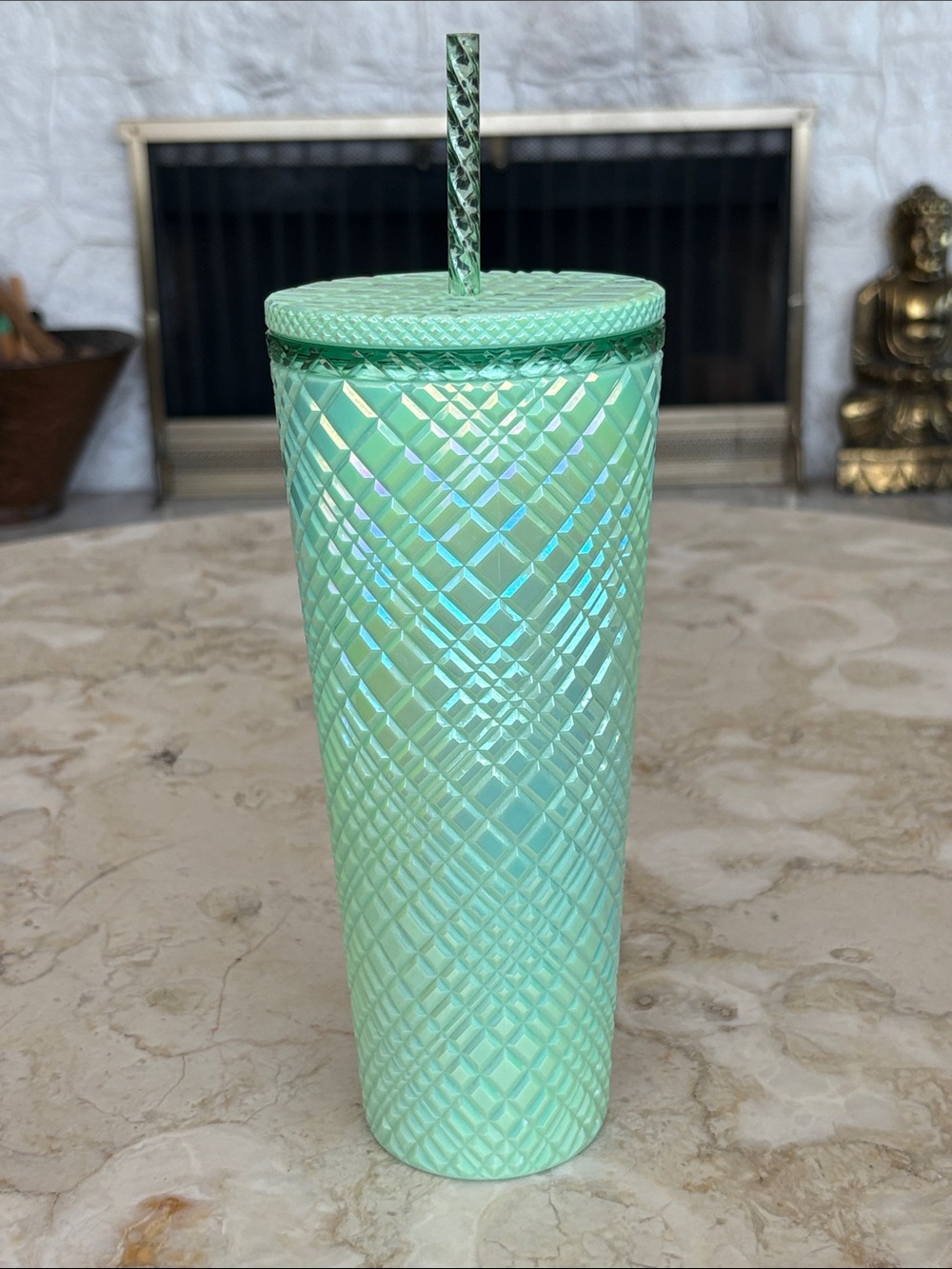NEW! Starbucks 2024 Summer Mint Jade Jeweled 24oz Venti Tumbler - Picture 4 of 8